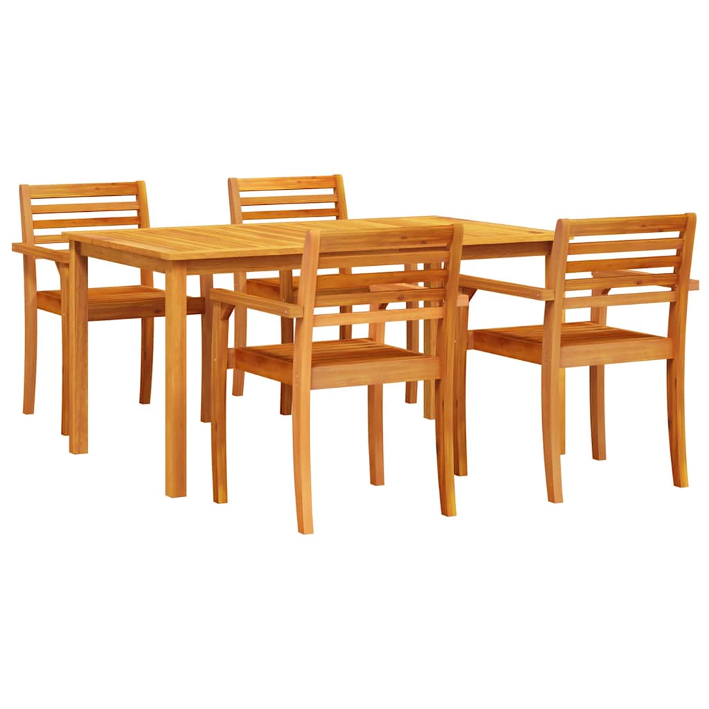 Tuin eettafelset 5 pcs Bruin Massief Acaciahout is nu te koop bij PeponiXL, paradijselijk wonen!