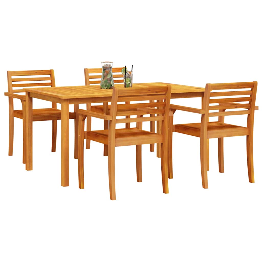 Tuin eettafelset 5 pcs Bruin Massief Acaciahout is nu te koop bij PeponiXL, paradijselijk wonen!