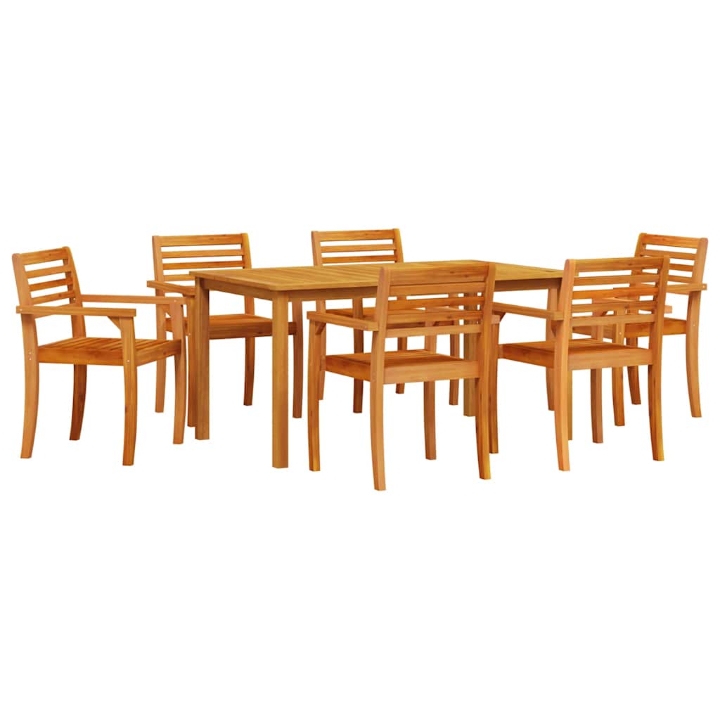 Tuin eettafelset 7 pcs Bruin Massief Acaciahout is nu te koop bij PeponiXL, paradijselijk wonen!