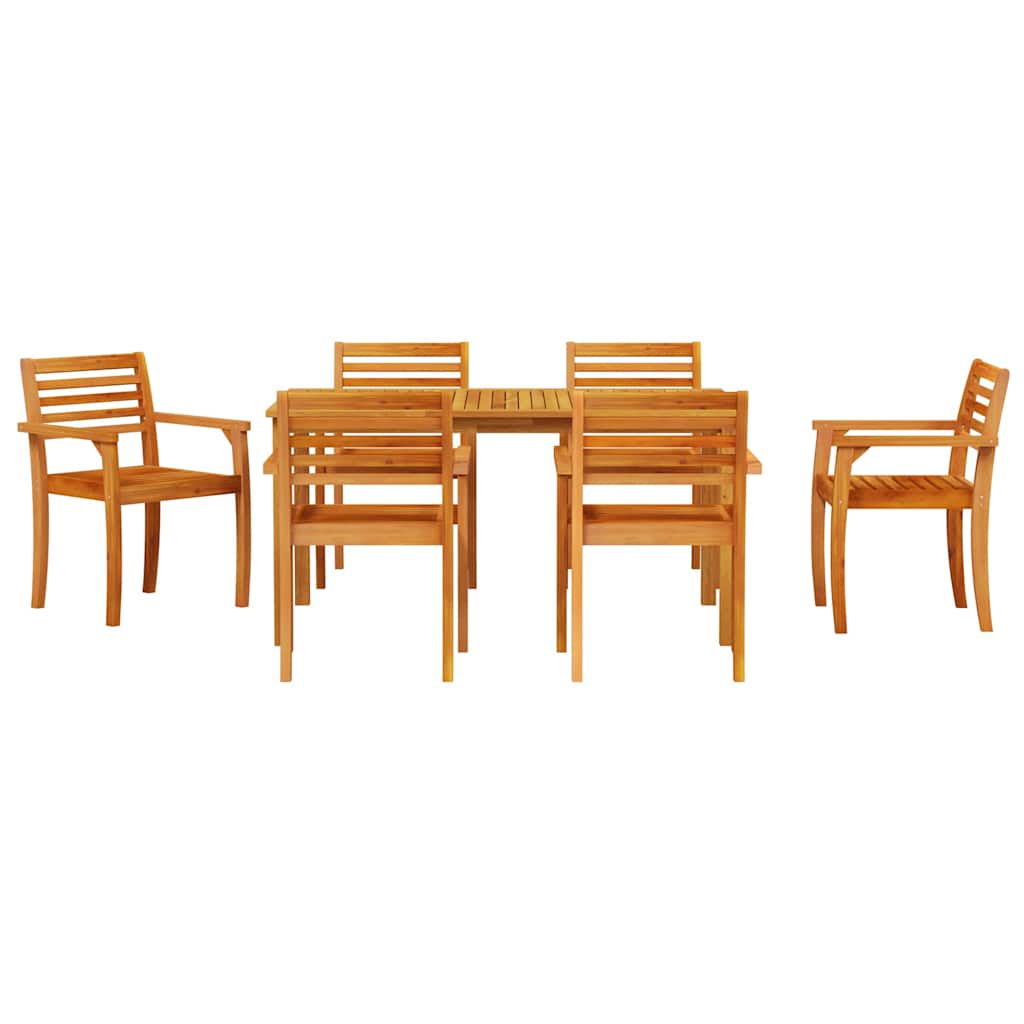 Tuin eettafelset 7 pcs Bruin Massief Acaciahout is nu te koop bij PeponiXL, paradijselijk wonen!