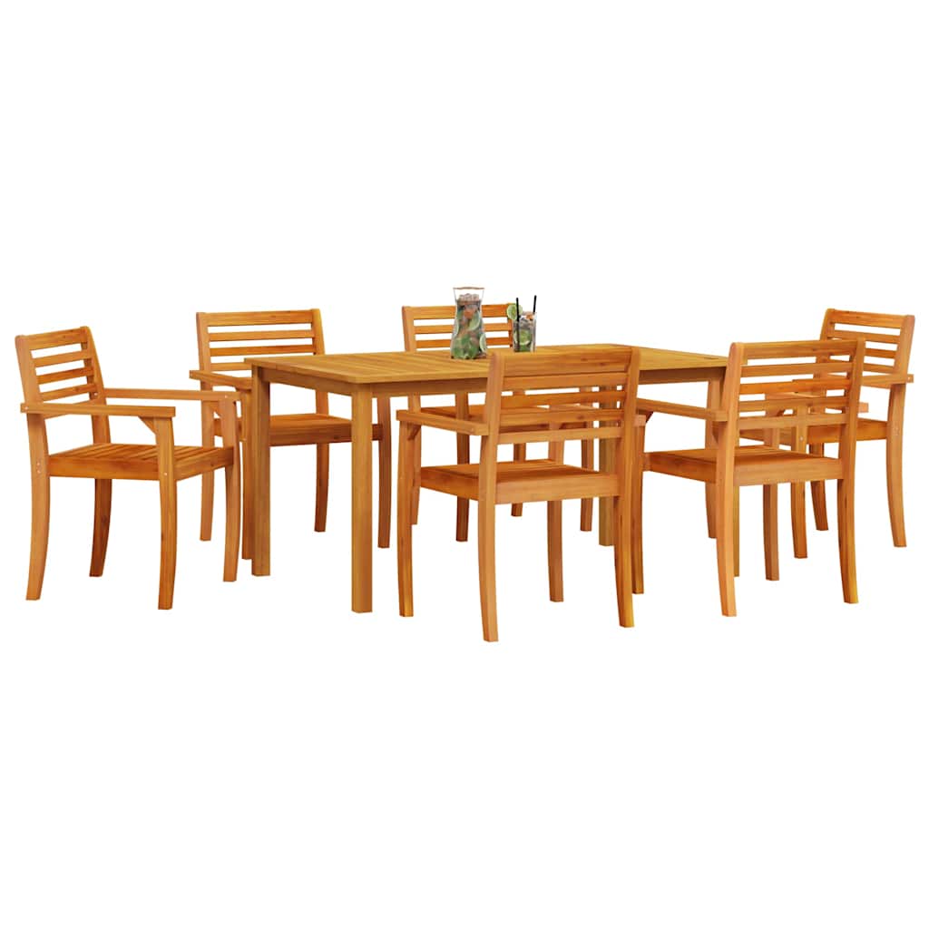 Tuin eettafelset 7 pcs Bruin Massief Acaciahout is nu te koop bij PeponiXL, paradijselijk wonen!