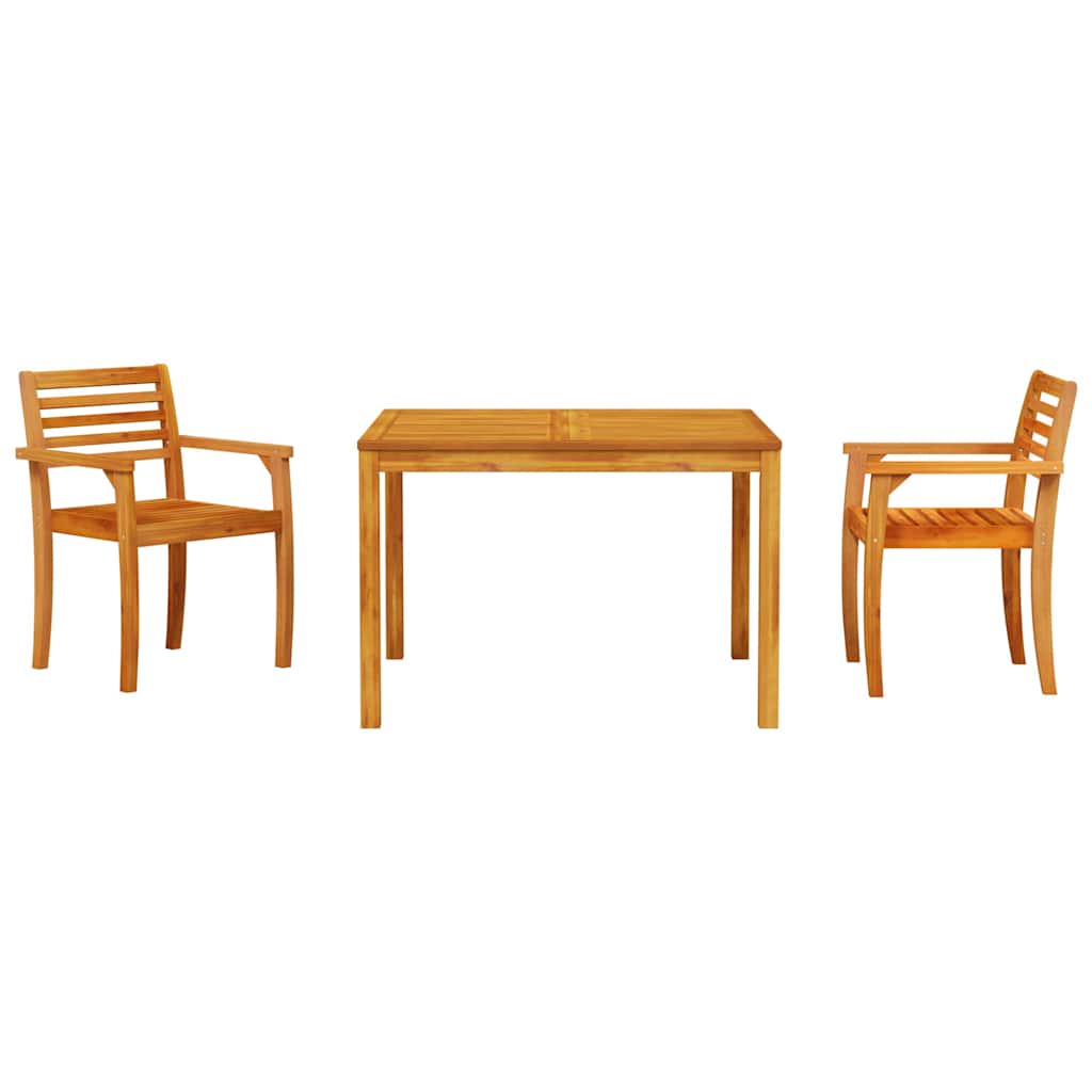 Tuin eettafelset 3 pcs Bruin Massief Acaciahout