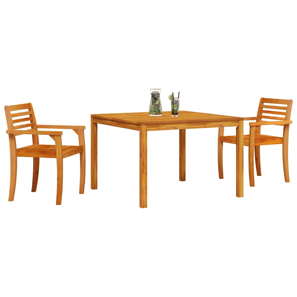 Tuin eettafelset 3 pcs Bruin Massief Acaciahout