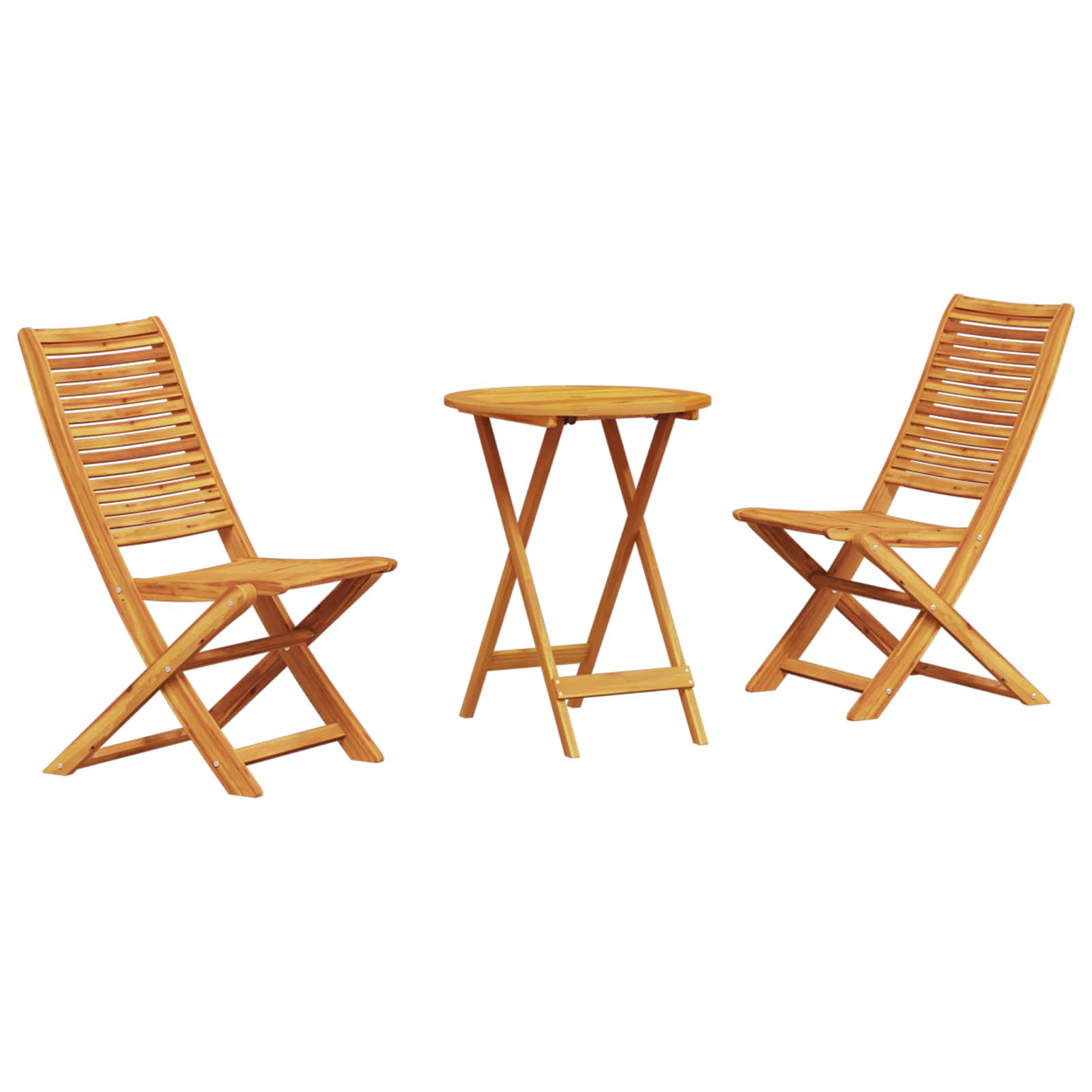 Vouw Bistro Set 3 pcs Bruin Massief Acaciahout is nu te koop bij PeponiXL, paradijselijk wonen!