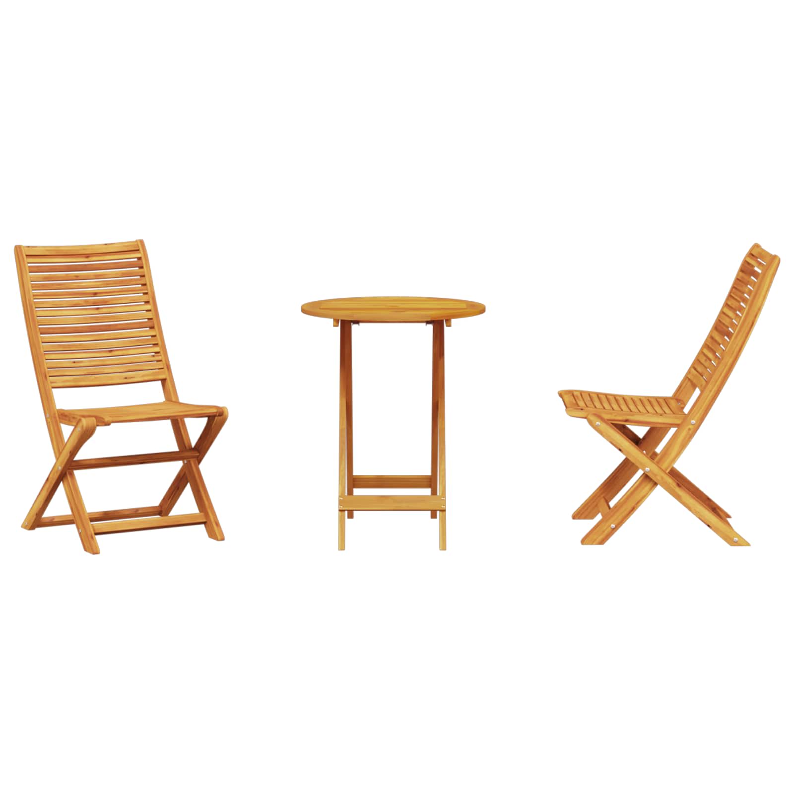 Vouw Bistro Set 3 pcs Bruin Massief Acaciahout is nu te koop bij PeponiXL, paradijselijk wonen!