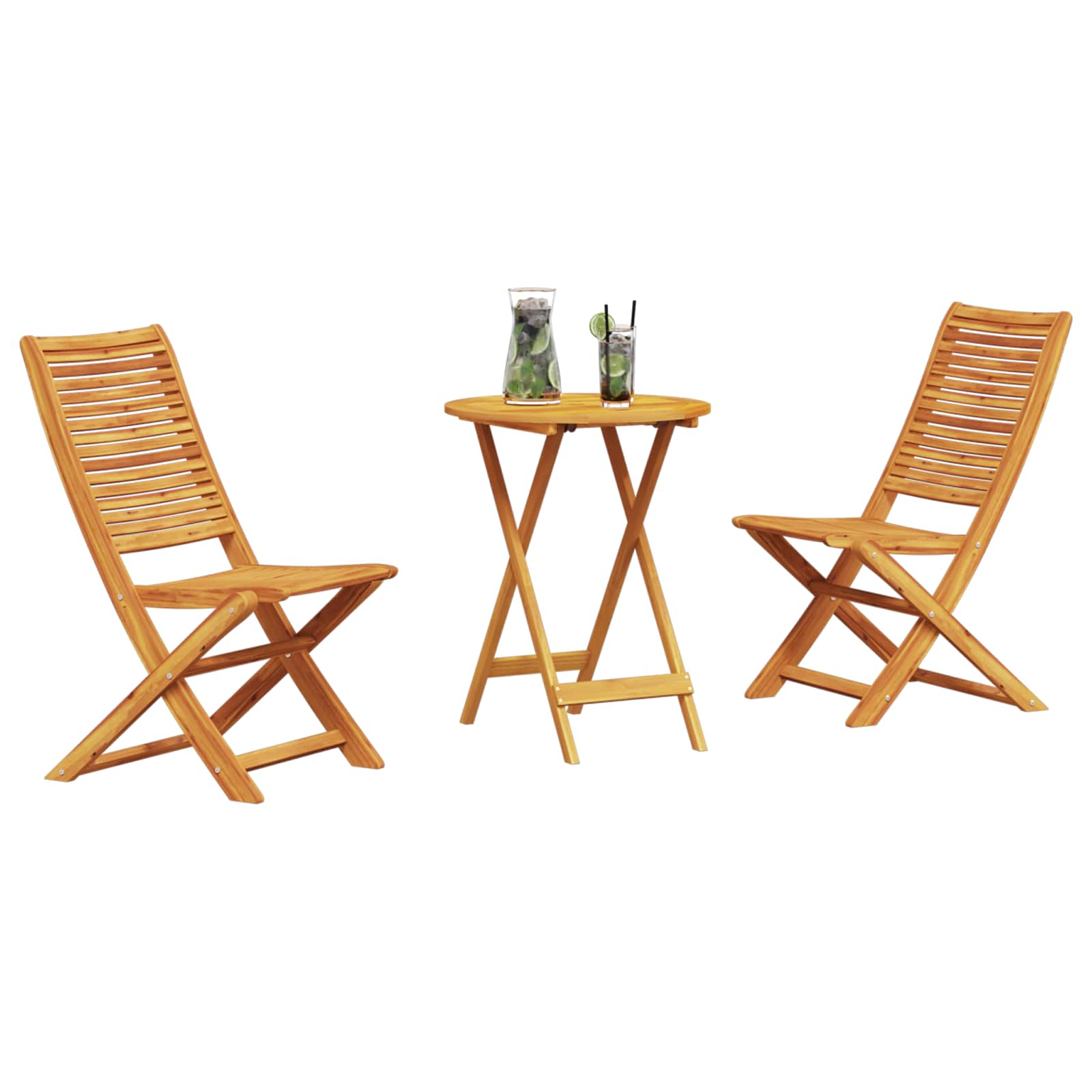 Vouw Bistro Set 3 pcs Bruin Massief Acaciahout is nu te koop bij PeponiXL, paradijselijk wonen!