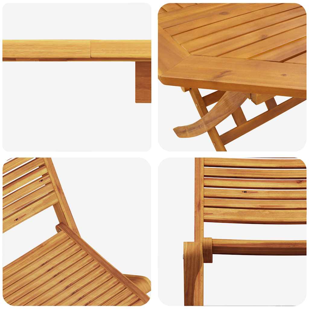 Vouw Bistro Set 3 pcs Bruin Massief Acaciahout is nu te koop bij PeponiXL, paradijselijk wonen!