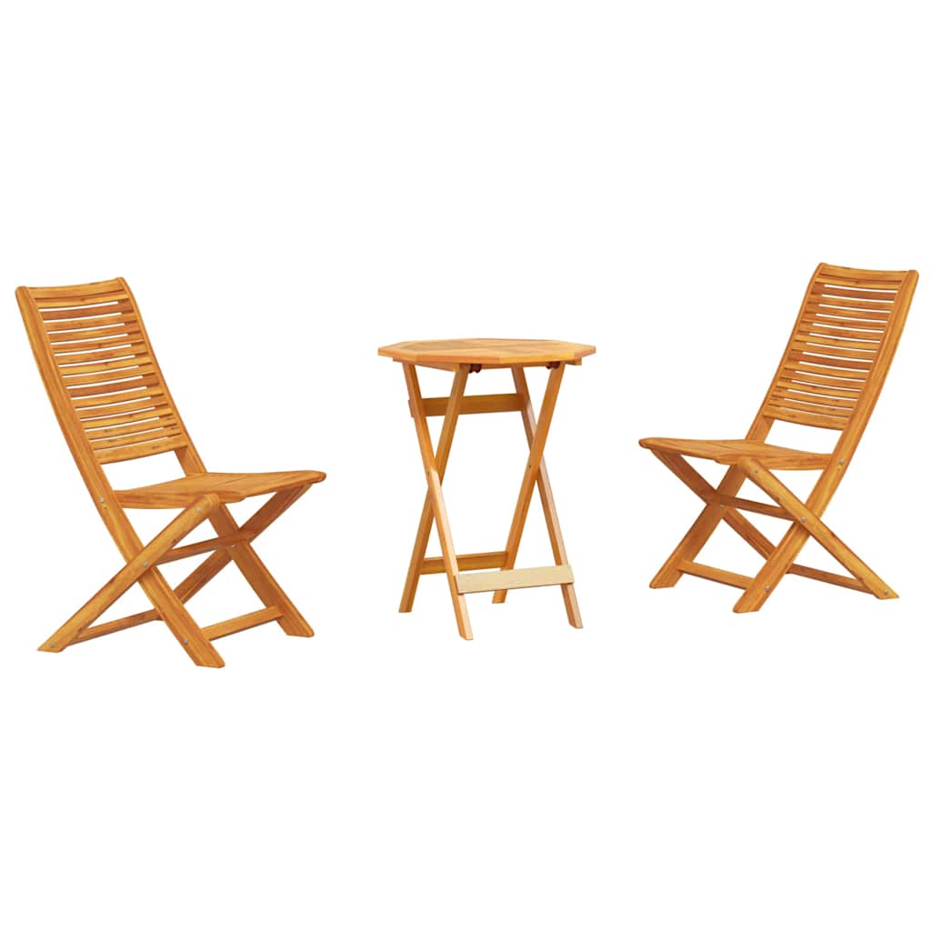 Vouw Bistro Set 3 pcs Bruin Massief Acaciahout is nu te koop bij PeponiXL, paradijselijk wonen!