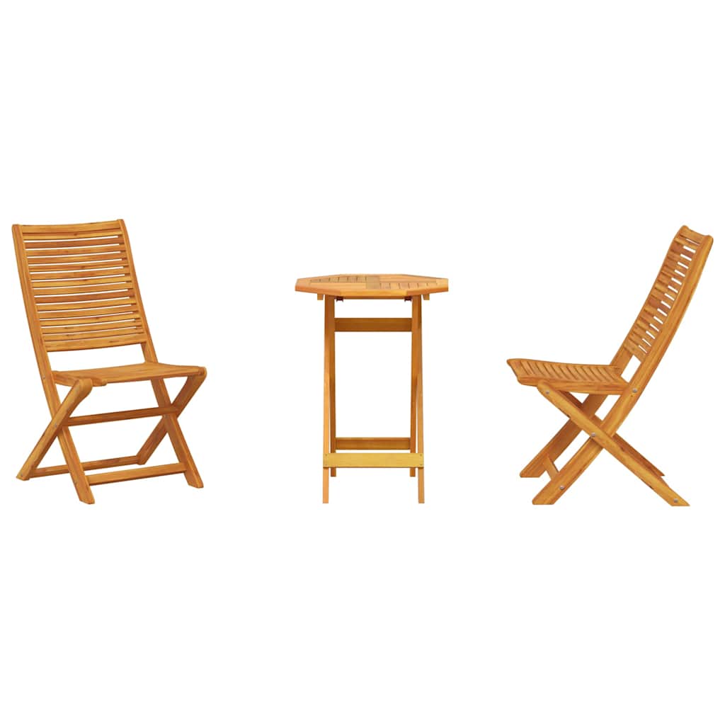 Vouw Bistro Set 3 pcs Bruin Massief Acaciahout is nu te koop bij PeponiXL, paradijselijk wonen!