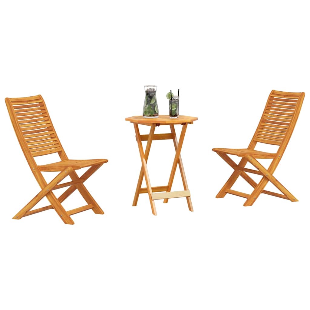 Vouw Bistro Set 3 pcs Bruin Massief Acaciahout is nu te koop bij PeponiXL, paradijselijk wonen!