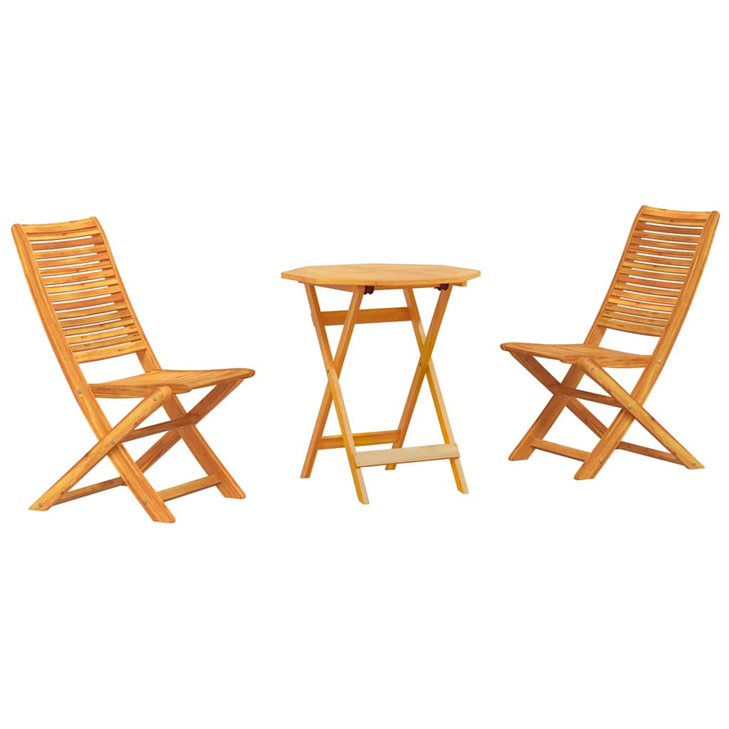 Vouw Bistro Set 3 pcs Bruin Massief Acaciahout is nu te koop bij PeponiXL, paradijselijk wonen!