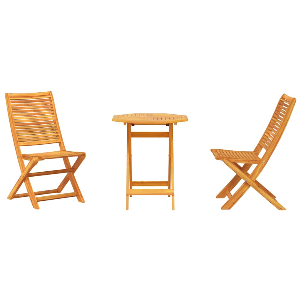 Vouw Bistro Set 3 pcs Bruin Massief Acaciahout is nu te koop bij PeponiXL, paradijselijk wonen!