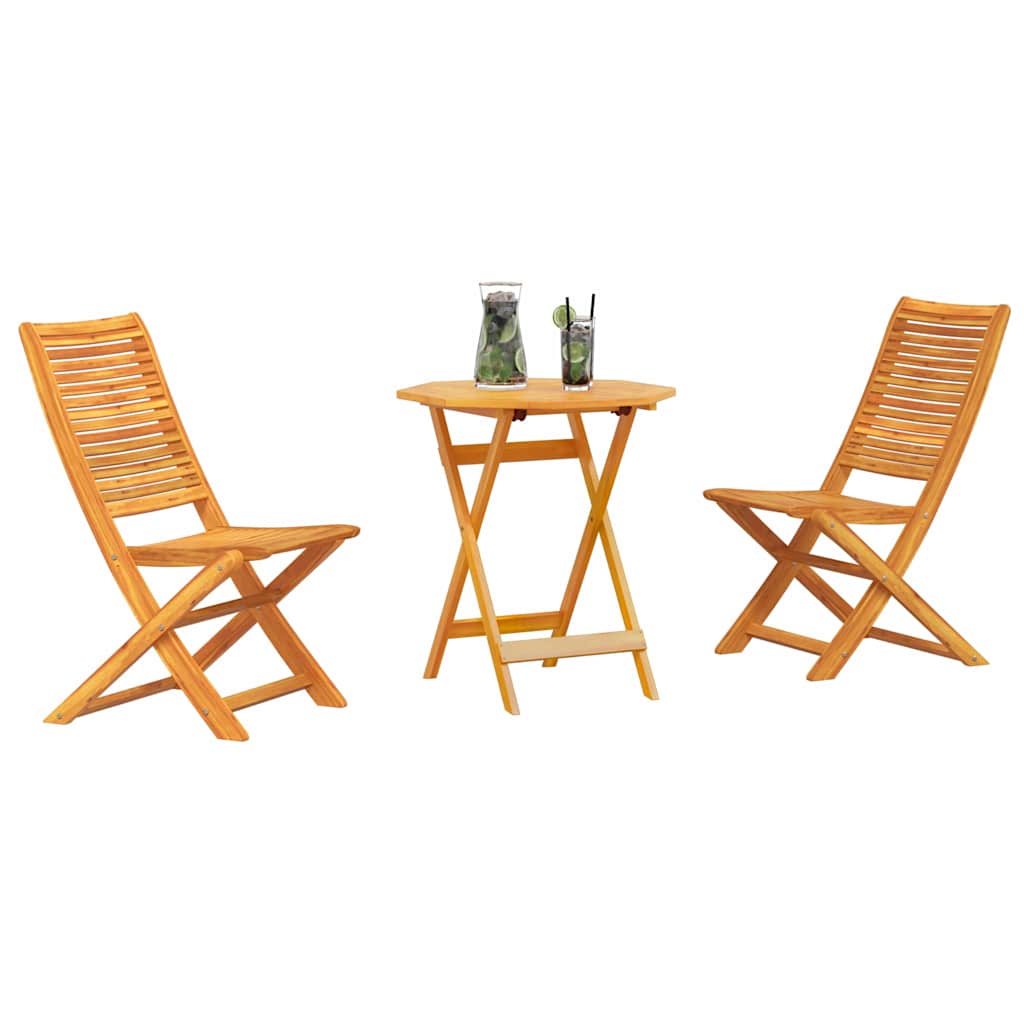 Vouw Bistro Set 3 pcs Bruin Massief Acaciahout is nu te koop bij PeponiXL, paradijselijk wonen!