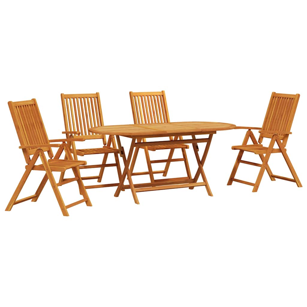 Tuin eettafelset 5 pcs Bruin Massief Acaciahout is nu te koop bij PeponiXL, paradijselijk wonen!