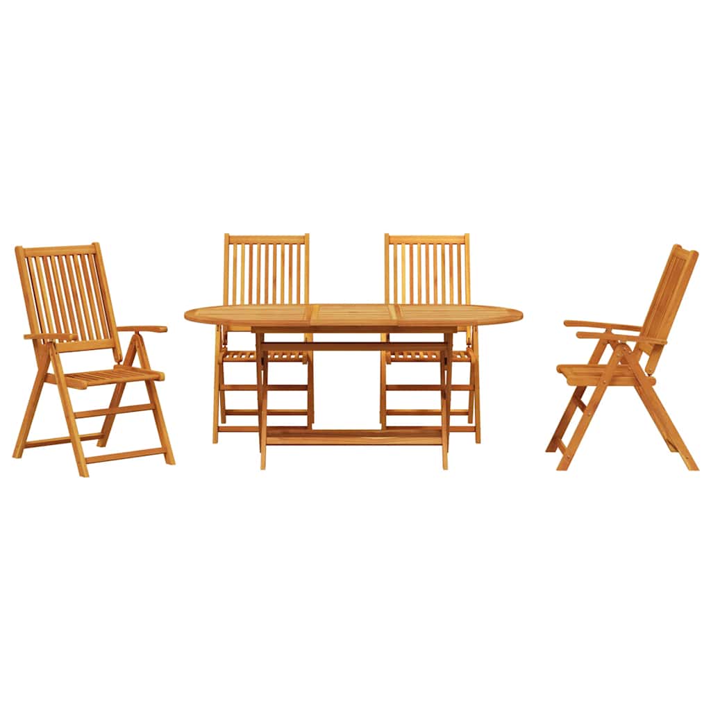 Tuin eettafelset 5 pcs Bruin Massief Acaciahout is nu te koop bij PeponiXL, paradijselijk wonen!