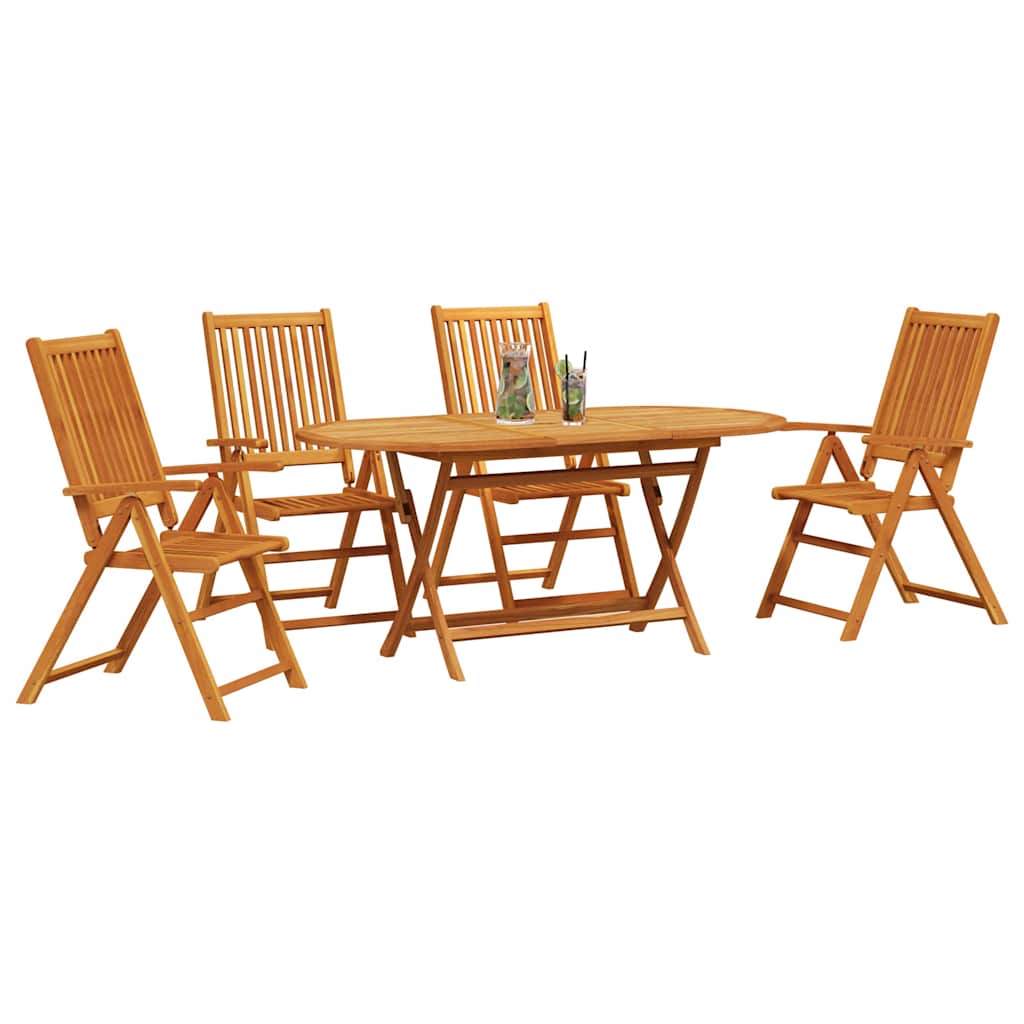 Tuin eettafelset 5 pcs Bruin Massief Acaciahout is nu te koop bij PeponiXL, paradijselijk wonen!