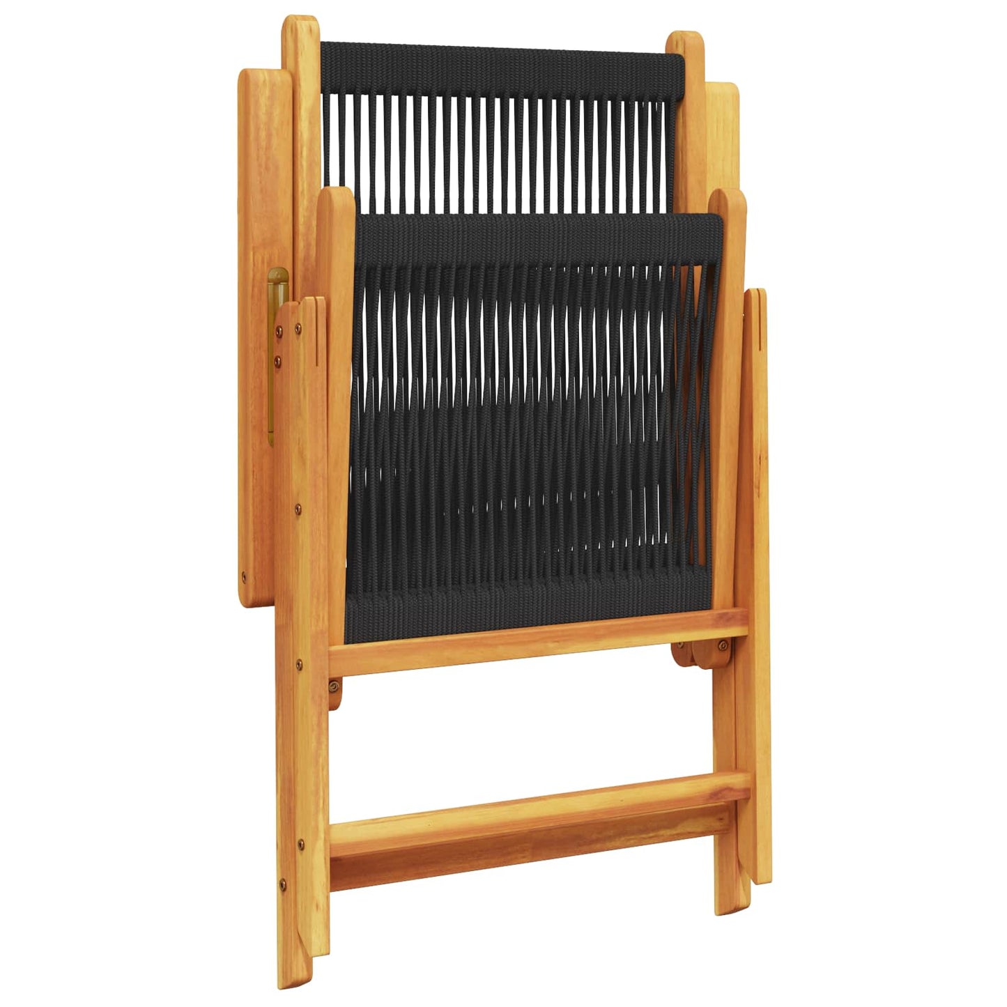 Tuin eettafelset 5 pcs Zwart Massief Acaciahout is nu te koop bij PeponiXL, paradijselijk wonen!