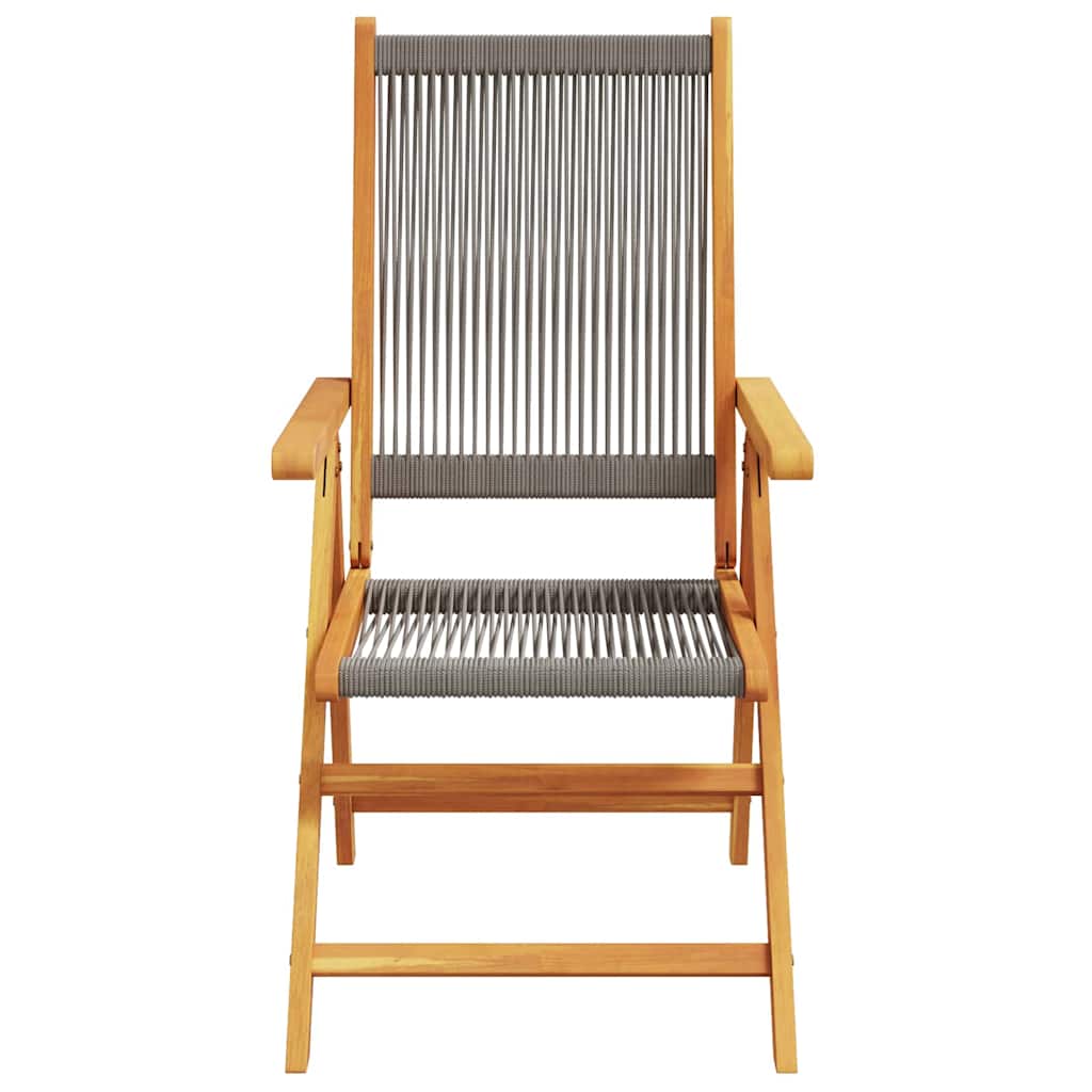 Tuin eettafelset 5 pcs Grijs Massief Acaciahout is nu te koop bij PeponiXL, paradijselijk wonen!