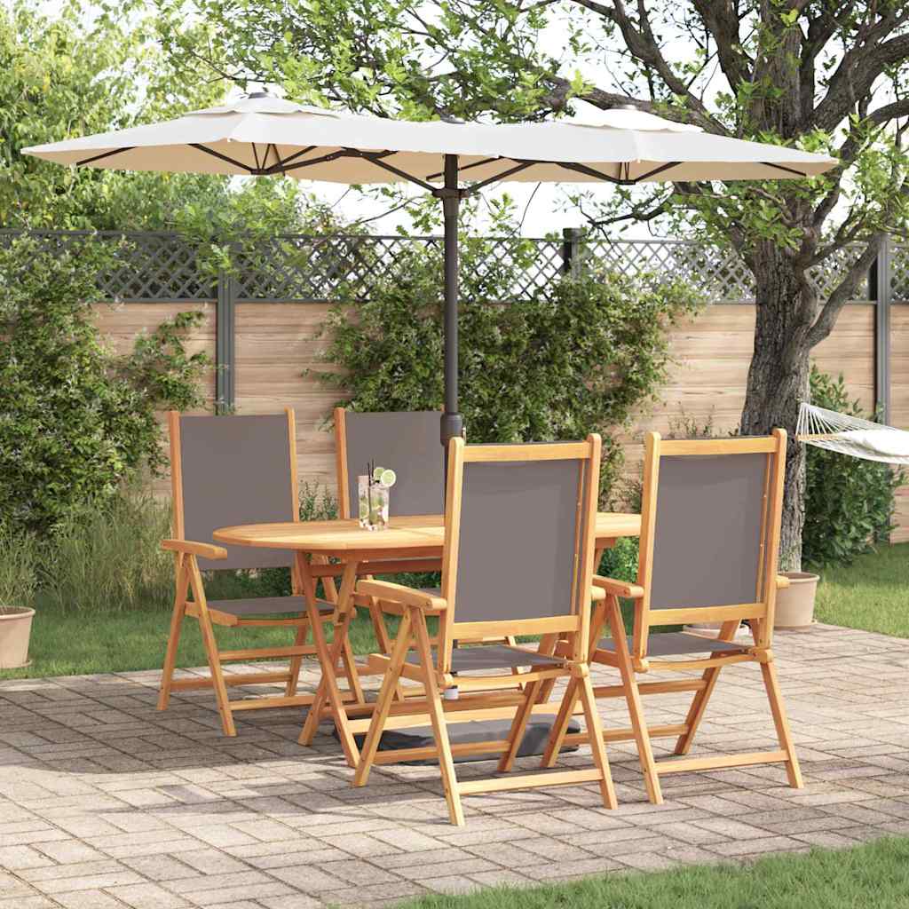 Tuin eettafelset 5 pcs Antraciet Massief Acaciahout is nu te koop bij PeponiXL, paradijselijk wonen!
