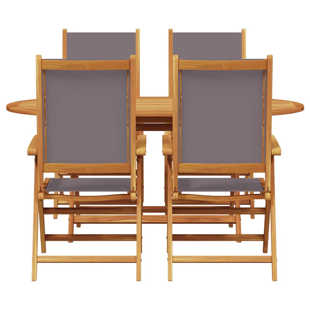 Tuin eettafelset 5 pcs Antraciet Massief Acaciahout is nu te koop bij PeponiXL, paradijselijk wonen!