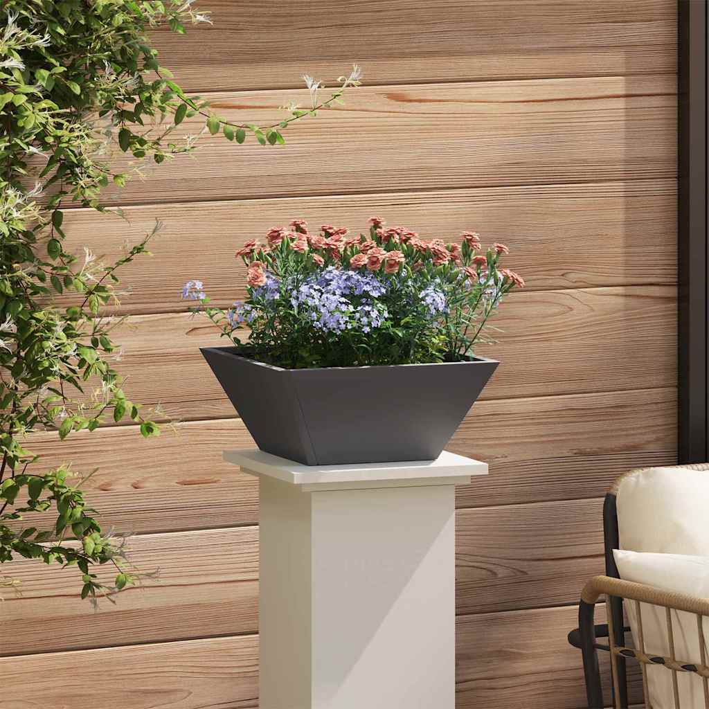 Tuin Bloempot Zwart 35 x 35 x 15 cm Koudgewalst staal is nu te koop bij PeponiXL, paradijselijk wonen!