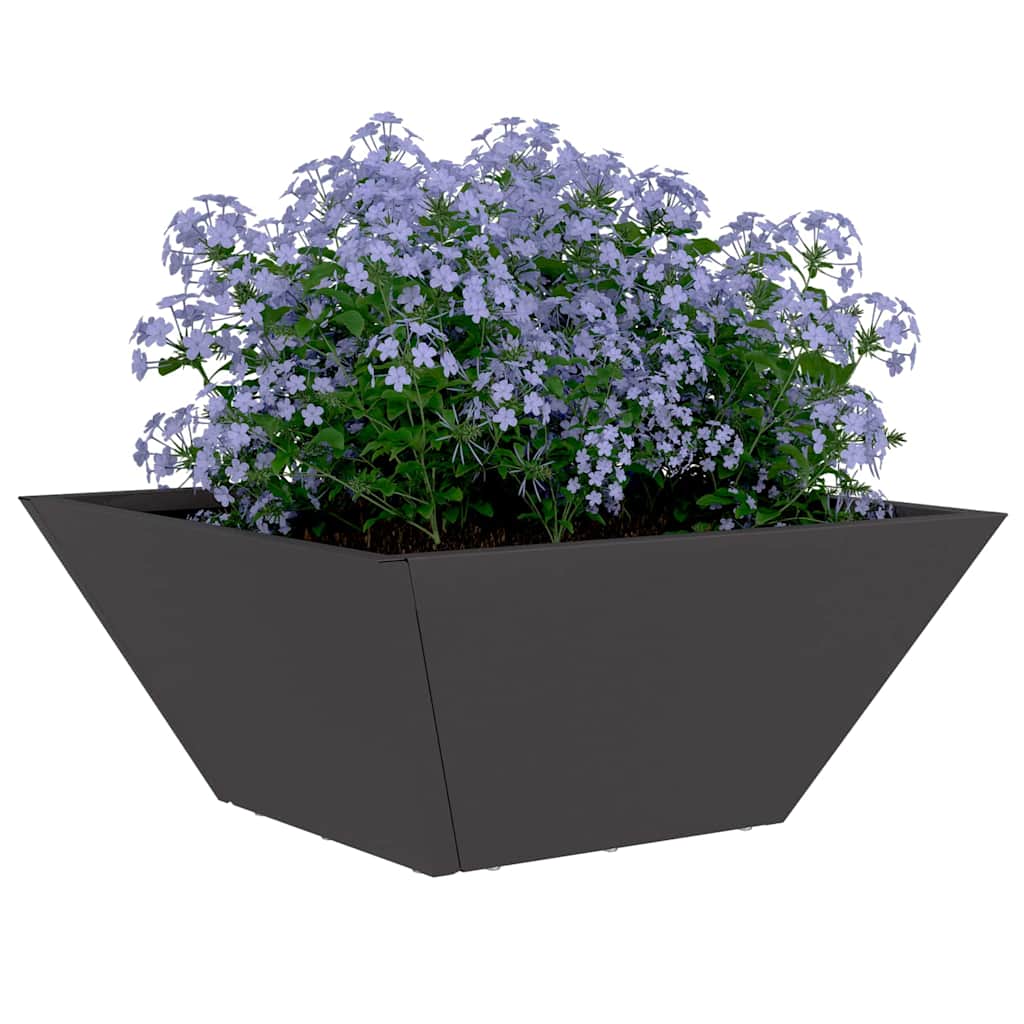 Tuin Bloempot Zwart 35 x 35 x 15 cm Koudgewalst staal is nu te koop bij PeponiXL, paradijselijk wonen!