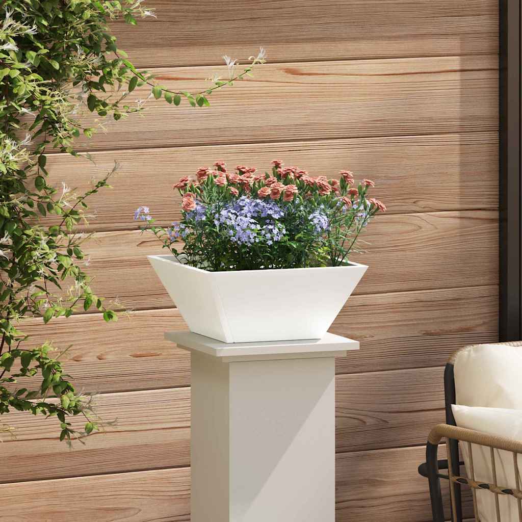 Tuin Bloempot Wit 35 x 35 x 15 cm Koudgewalst staal is nu te koop bij PeponiXL, paradijselijk wonen!