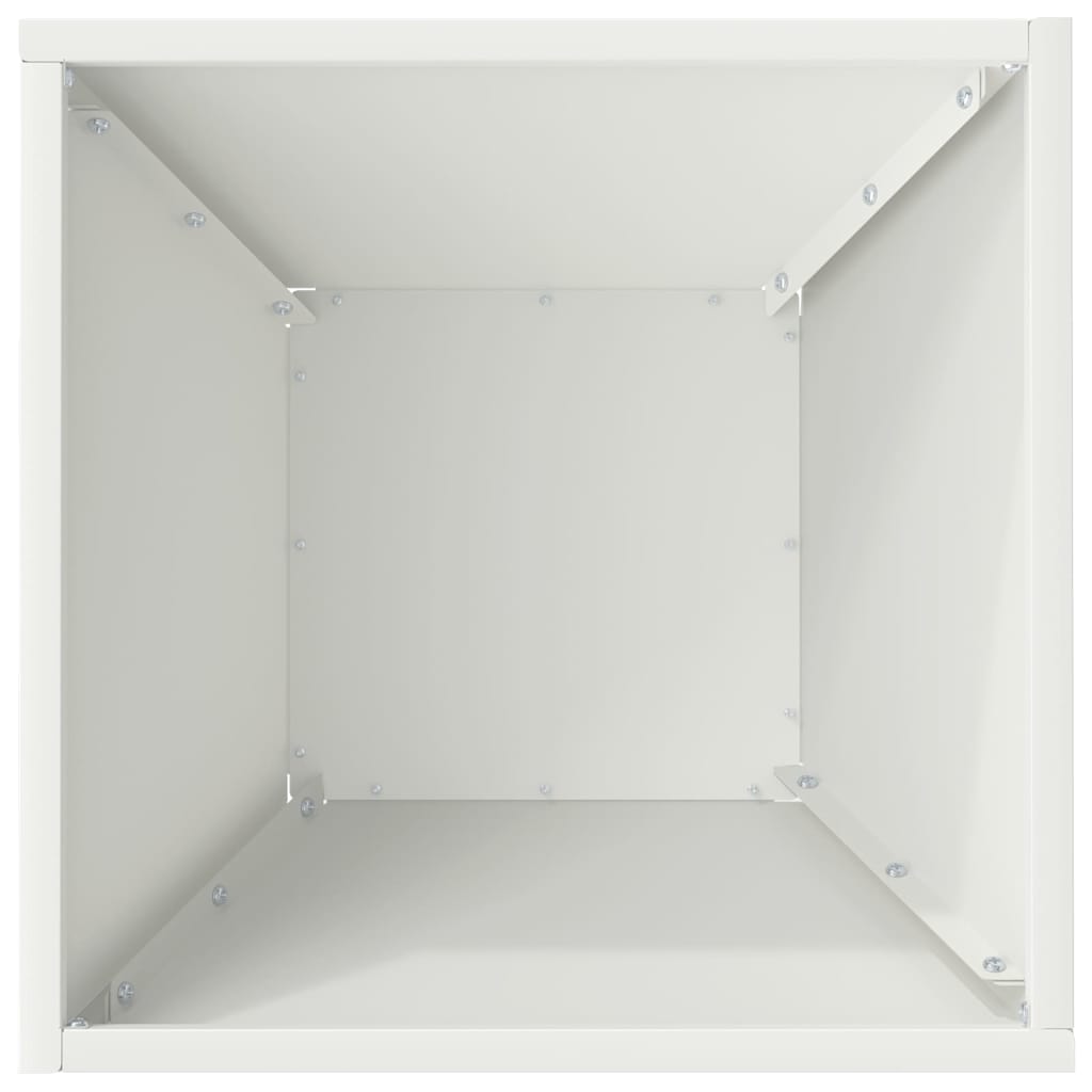 Tuin Bloempot Wit 35 x 35 x 15 cm Koudgewalst staal is nu te koop bij PeponiXL, paradijselijk wonen!