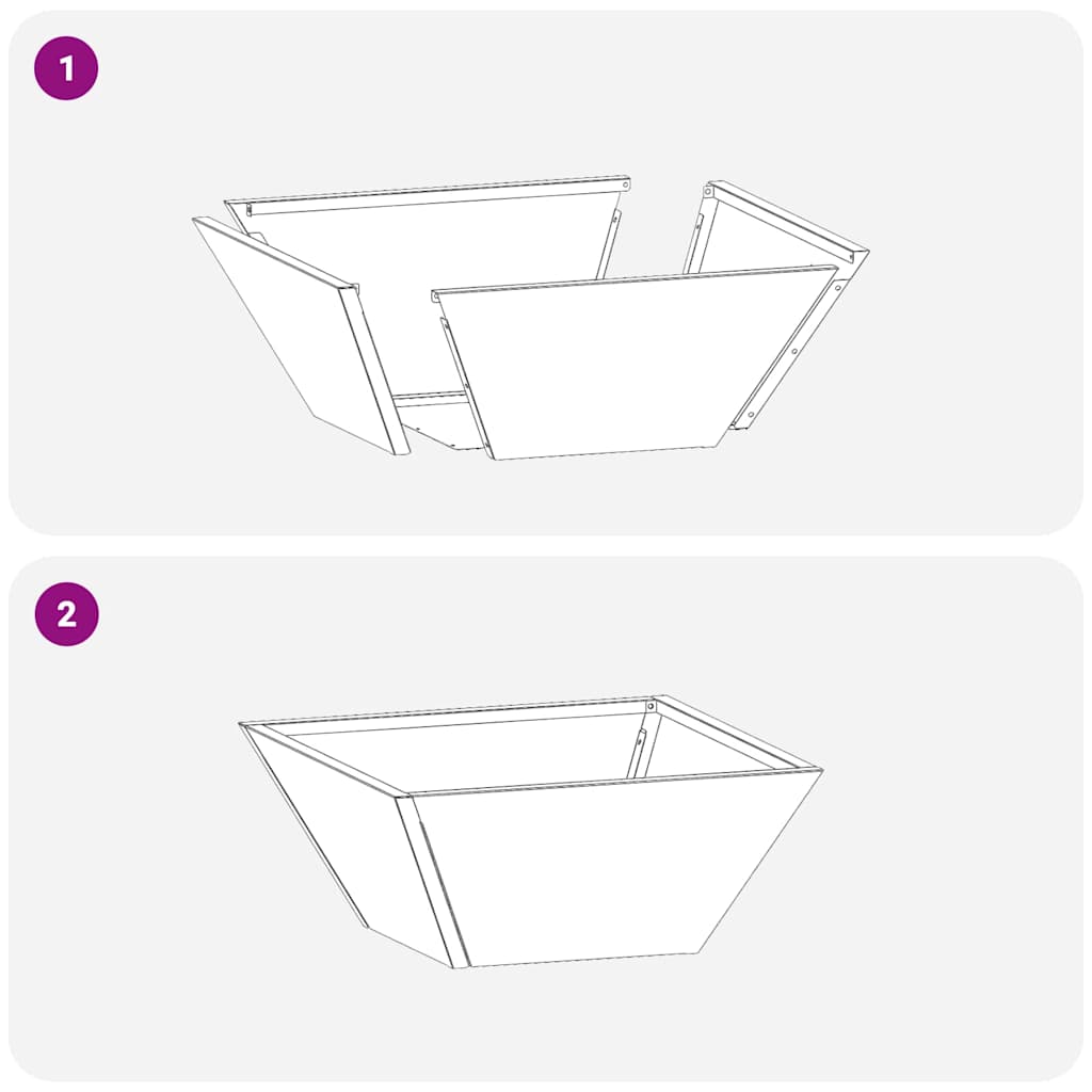 Tuin Bloempot 5 pcs Wit 35 x 35 x 15 cm Koudgewalst staal is nu te koop bij PeponiXL, paradijselijk wonen!