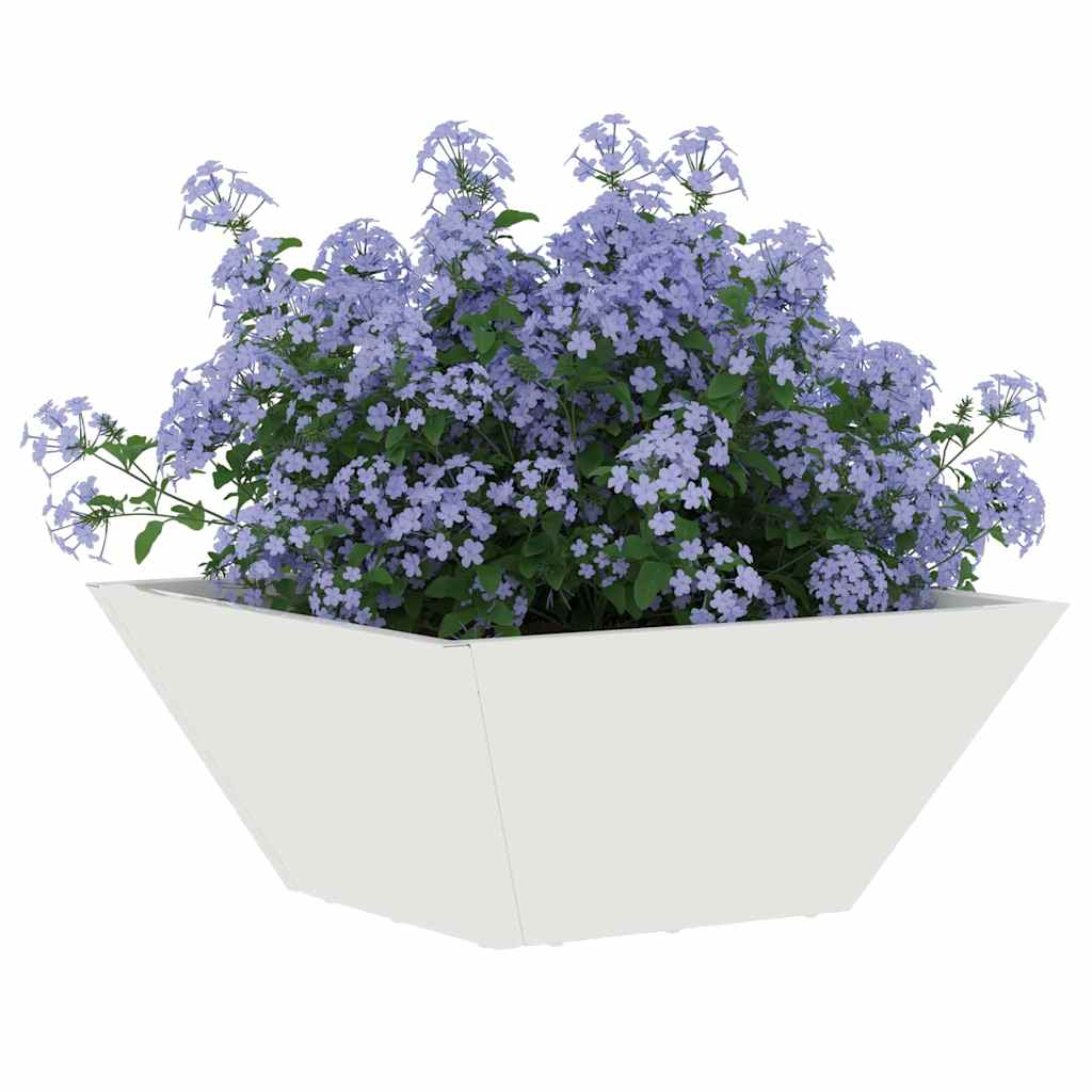 Tuin Bloempot 5 pcs Wit 35 x 35 x 15 cm Koudgewalst staal is nu te koop bij PeponiXL, paradijselijk wonen!