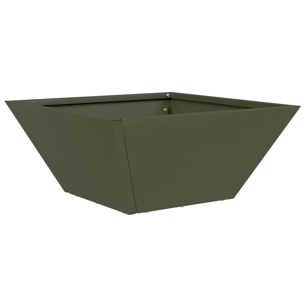 Tuin Bloempot Olijf Groen 35 x 35 x 15 cm Koudgewalst staal is nu te koop bij PeponiXL, paradijselijk wonen!