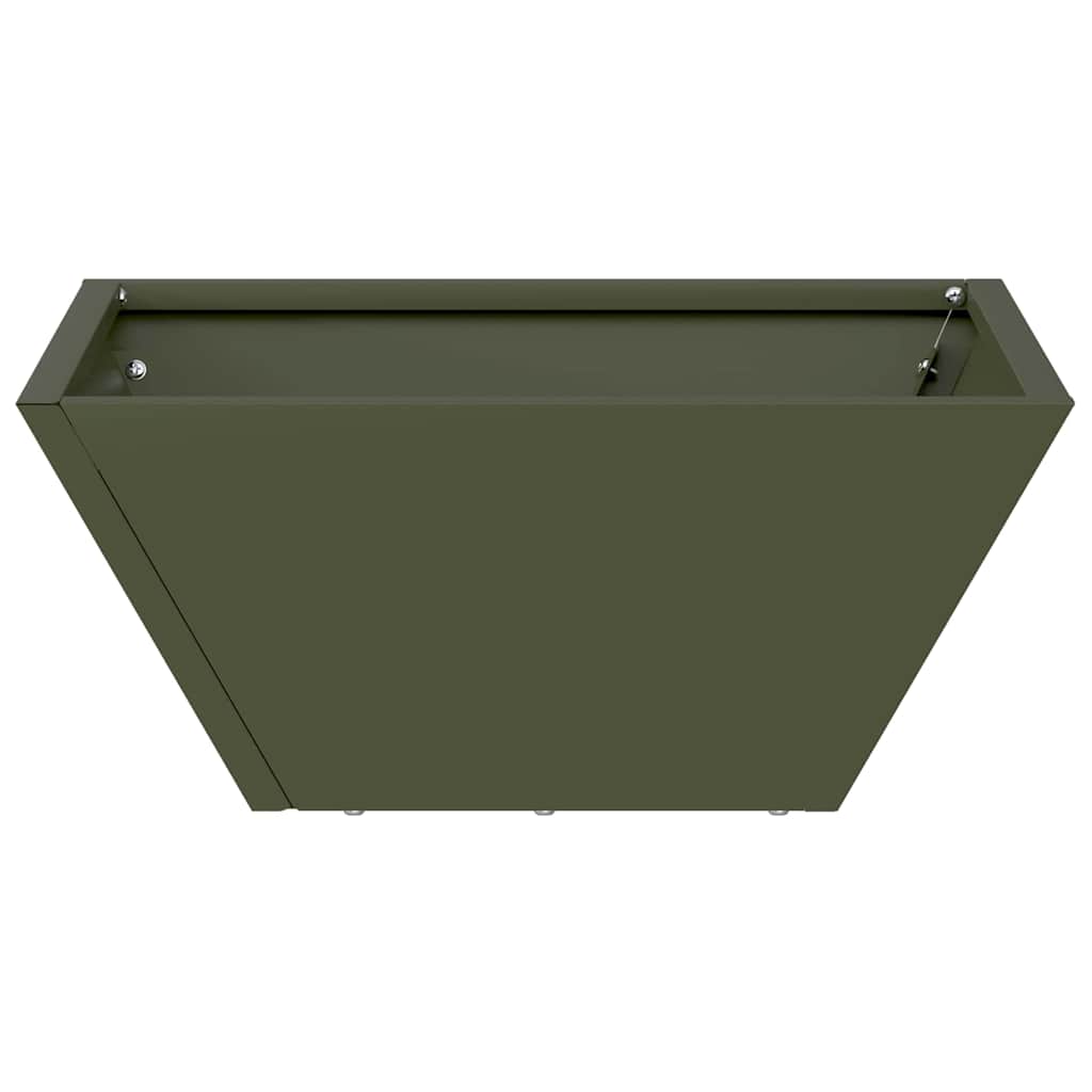 Tuin Bloempot Olijf Groen 35 x 35 x 15 cm Koudgewalst staal is nu te koop bij PeponiXL, paradijselijk wonen!