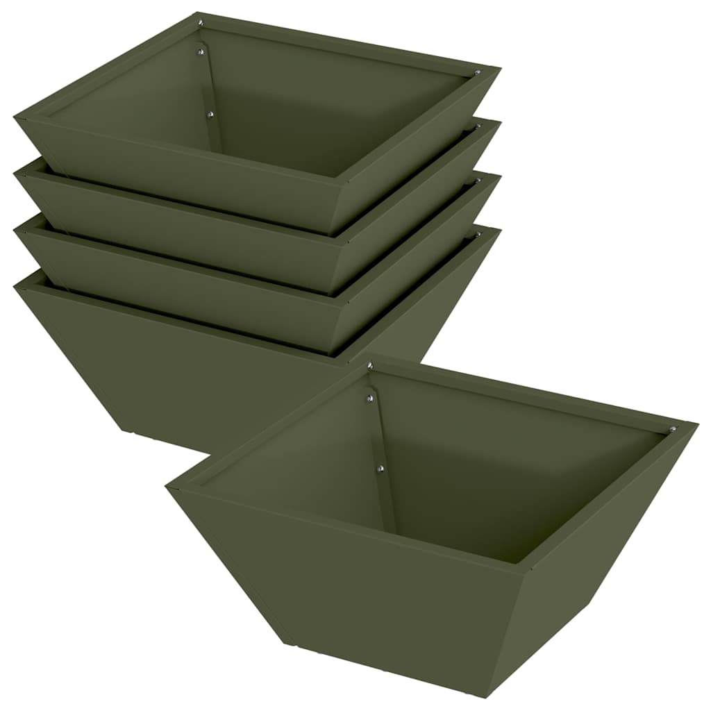 Tuin Bloempot 5 pcs Olijf Groen 35 x 35 x 15 cm is nu te koop bij PeponiXL, paradijselijk wonen!