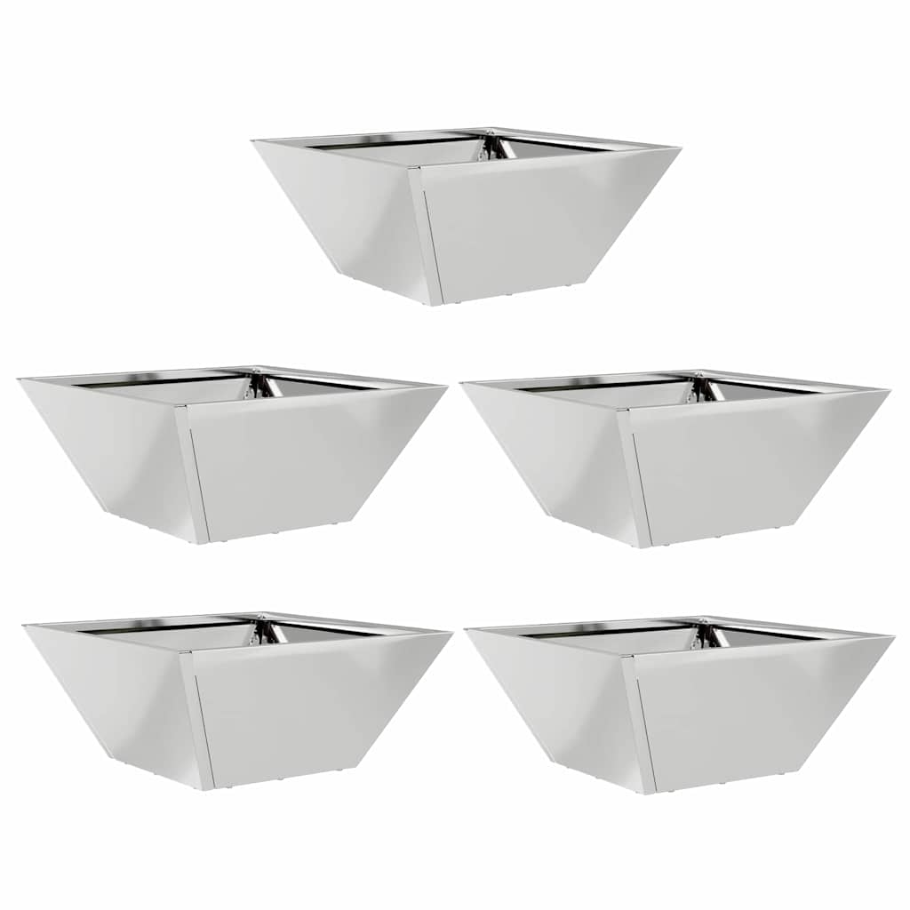 Tuin Bloempot 5 pcs Zilver 35 x 35 x 15 cm Gegalvaniseerd staal is nu te koop bij PeponiXL, paradijselijk wonen!