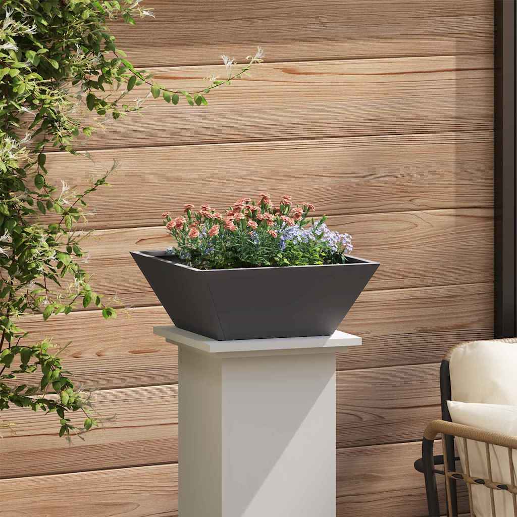 Tuin Bloempot Zwart 40 x 40 x 15 cm Koudgewalst staal is nu te koop bij PeponiXL, paradijselijk wonen!