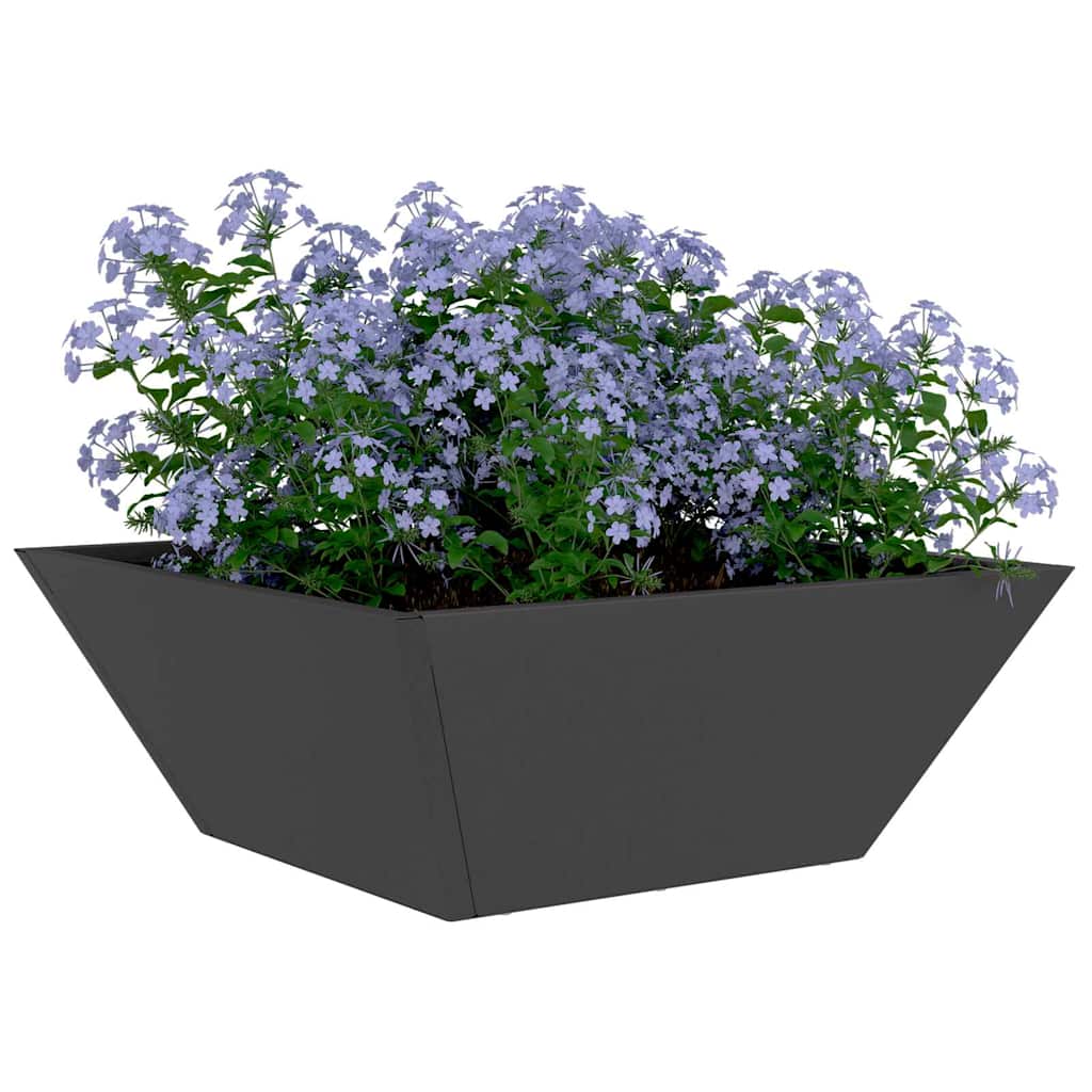 Tuin Bloempot Zwart 40 x 40 x 15 cm Koudgewalst staal is nu te koop bij PeponiXL, paradijselijk wonen!