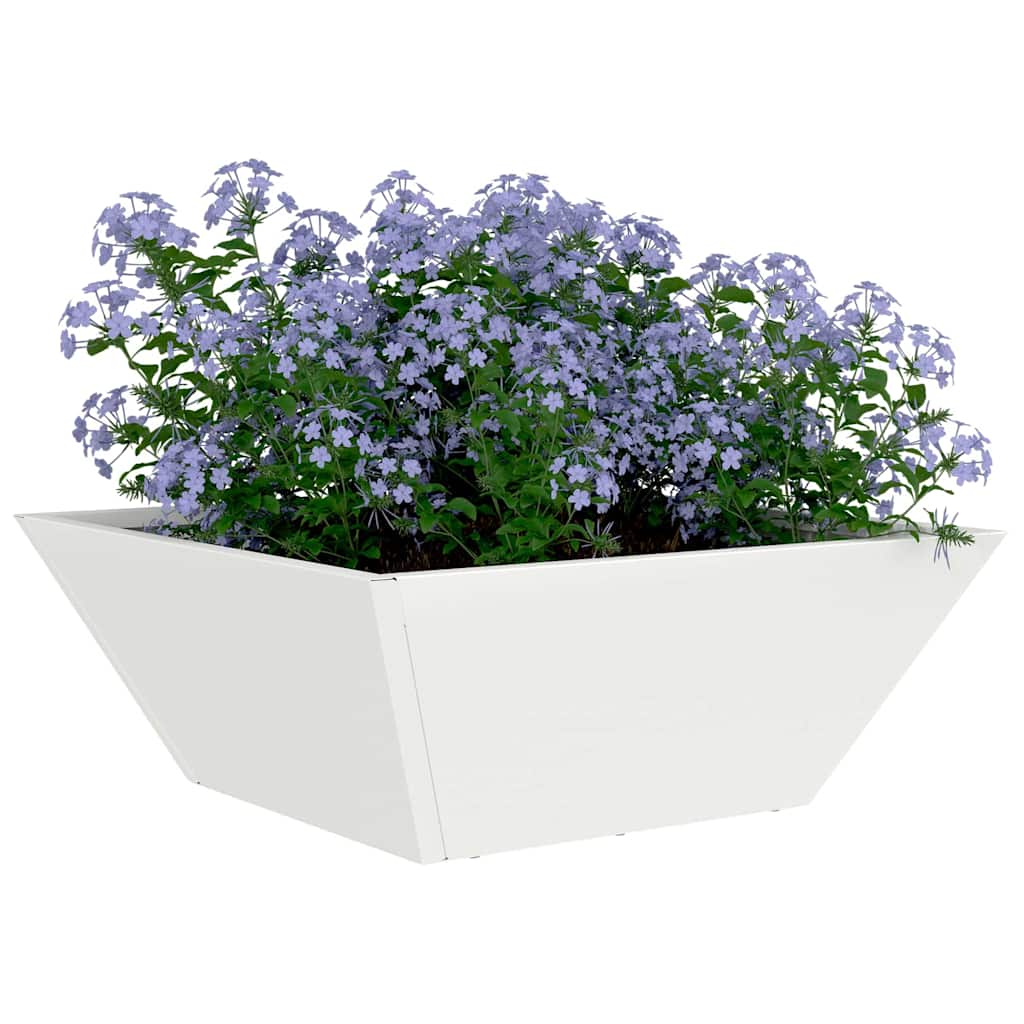 Tuin Bloempot Wit 40 x 40 x 15 cm Koudgewalst staal is nu te koop bij PeponiXL, paradijselijk wonen!