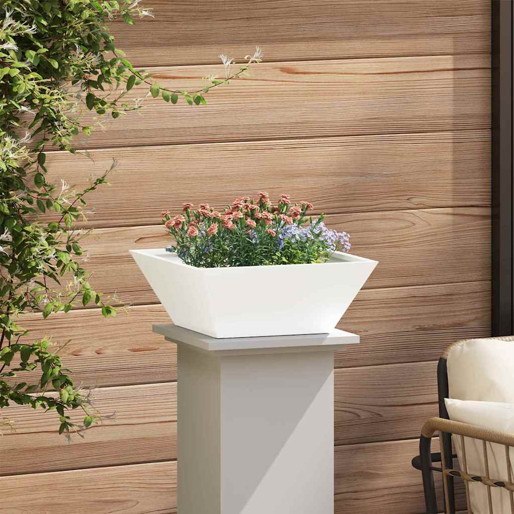 Tuin Bloempot 5 pcs Wit 40 x 40 x 15 cm Koudgewalst staal is nu te koop bij PeponiXL, paradijselijk wonen!