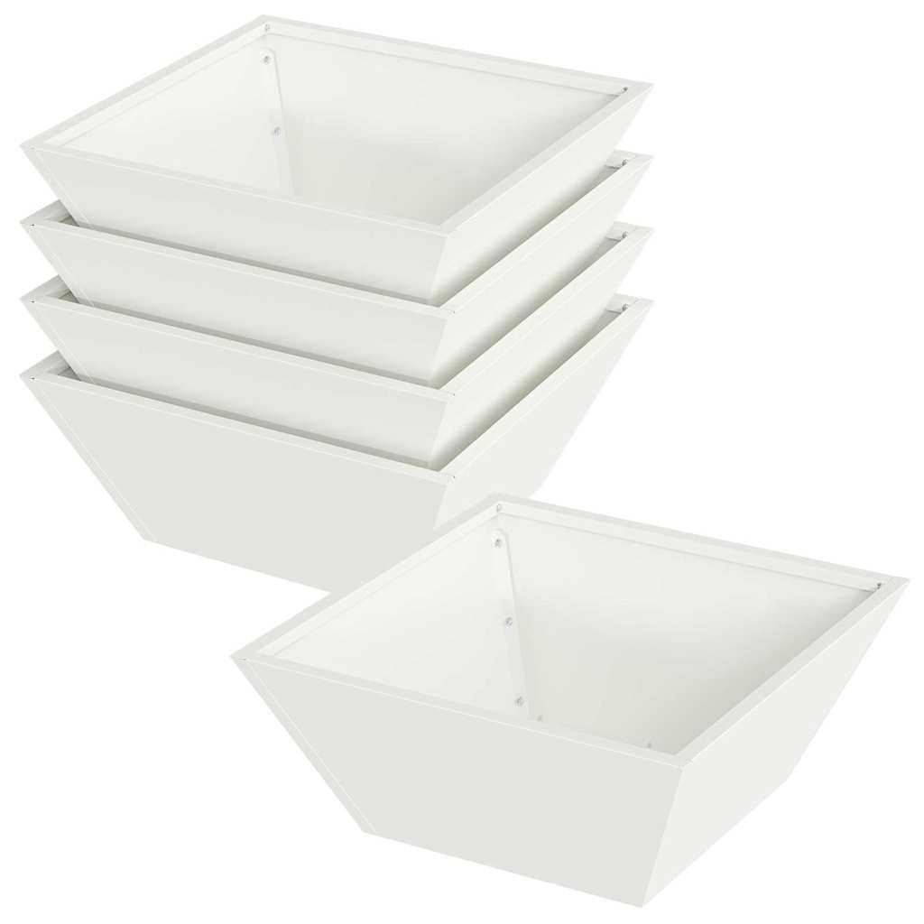 Tuin Bloempot 5 pcs Wit 40 x 40 x 15 cm Koudgewalst staal is nu te koop bij PeponiXL, paradijselijk wonen!