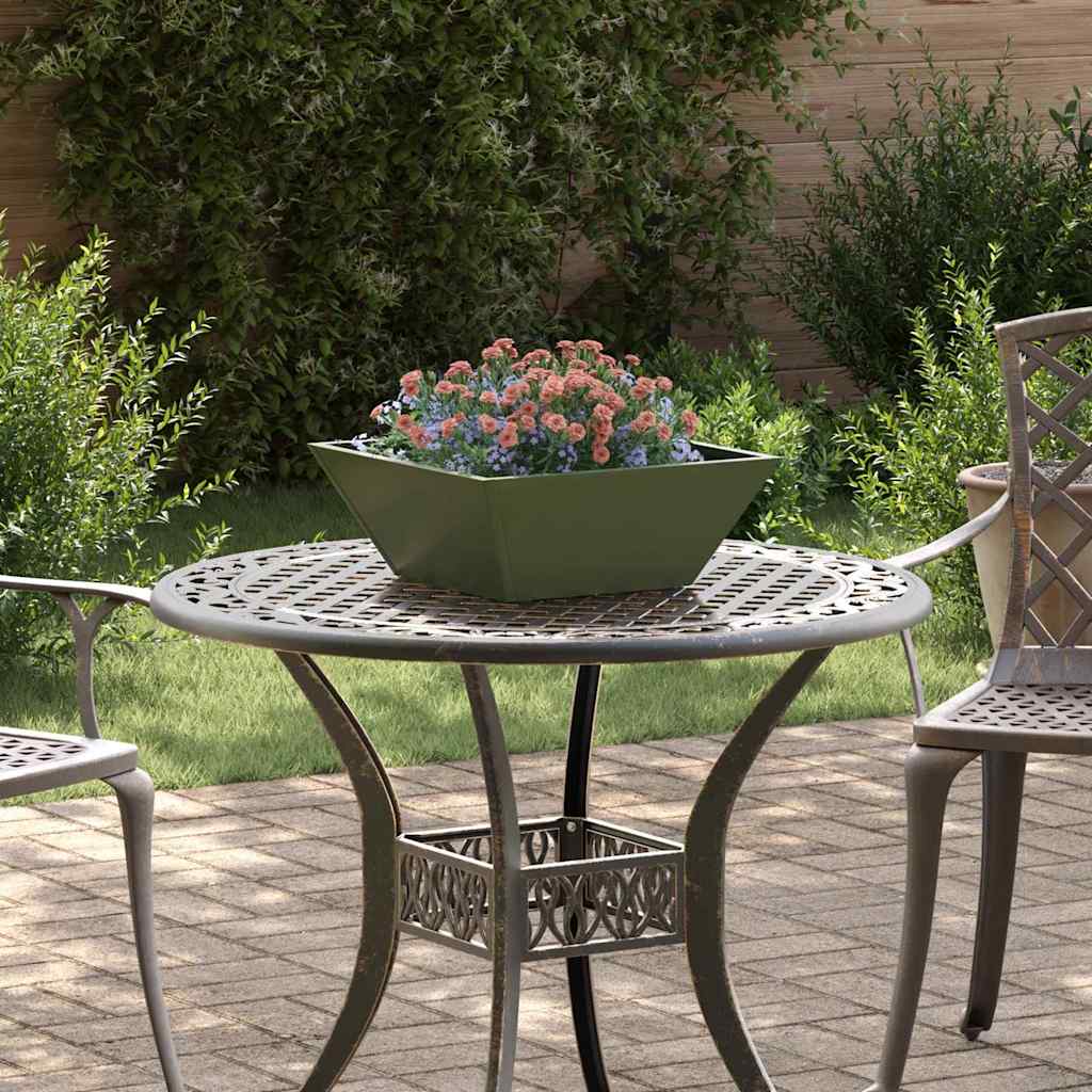 Tuin Bloempot Olijf Groen 40 x 40 x 15 cm Koudgewalst staal is nu te koop bij PeponiXL, paradijselijk wonen!