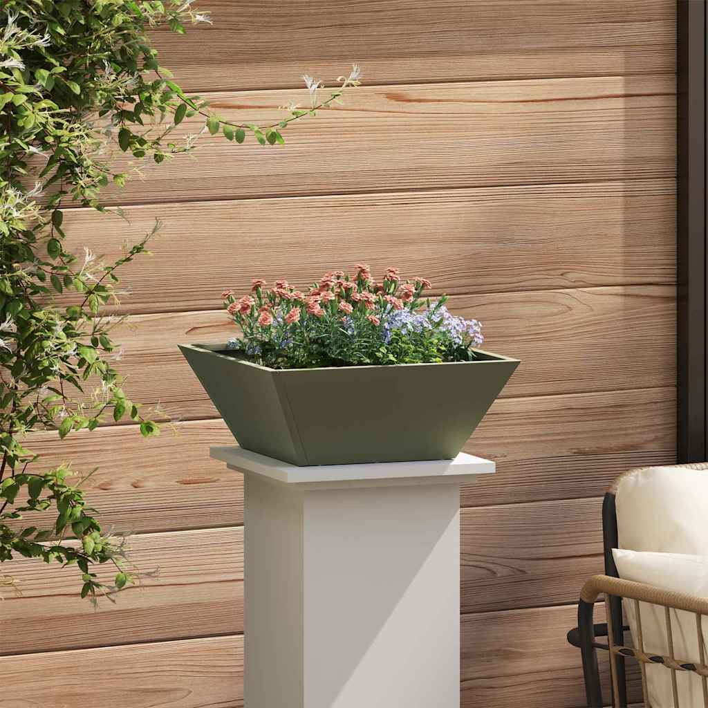Tuin Bloempot Olijf Groen 40 x 40 x 15 cm Koudgewalst staal is nu te koop bij PeponiXL, paradijselijk wonen!