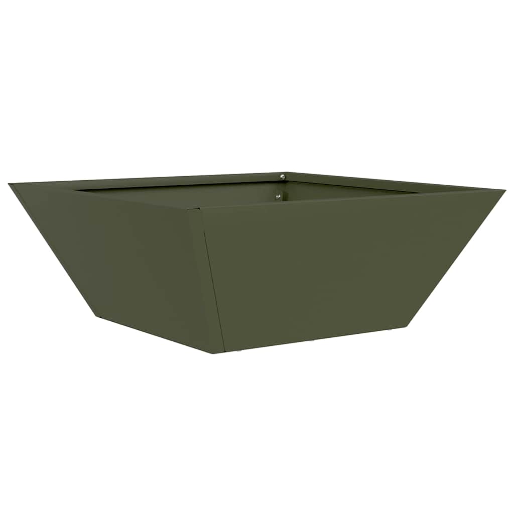 Tuin Bloempot Olijf Groen 40 x 40 x 15 cm Koudgewalst staal is nu te koop bij PeponiXL, paradijselijk wonen!