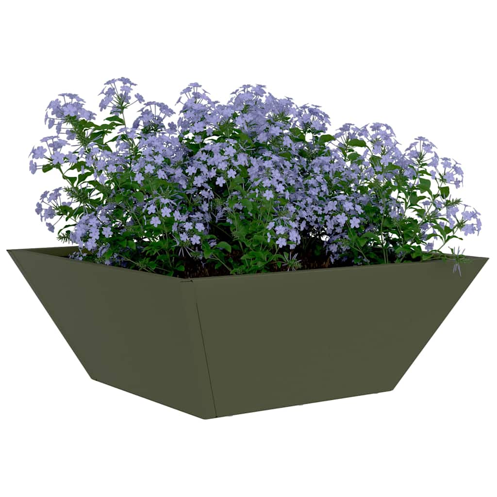 Tuin Bloempot Olijf Groen 40 x 40 x 15 cm Koudgewalst staal is nu te koop bij PeponiXL, paradijselijk wonen!