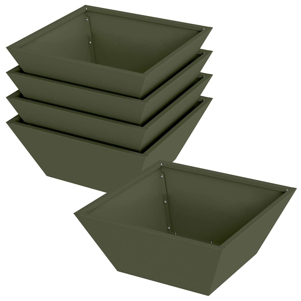 Tuin Bloempot 5 pcs Olijf Groen 40 x 40 x 15 cm is nu te koop bij PeponiXL, paradijselijk wonen!