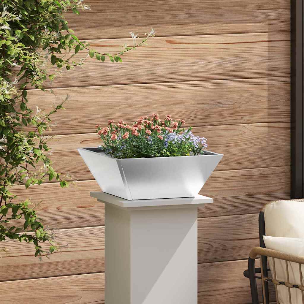 Tuin Bloempot 5 pcs Zilver 40 x 40 x 15 cm Roestvrij staal is nu te koop bij PeponiXL, paradijselijk wonen!