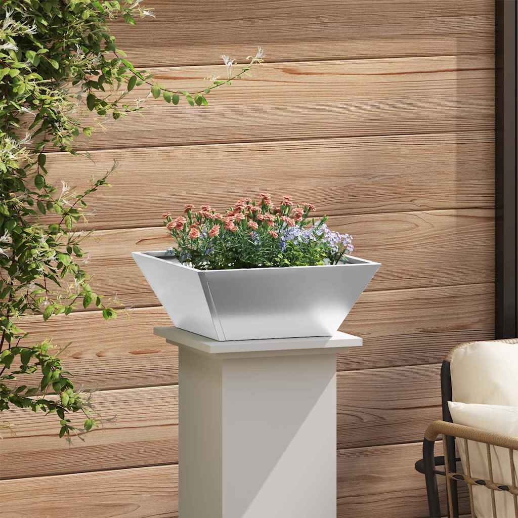 Tuin Bloempot 5 pcs Zilver 40 x 40 x 15 cm Gegalvaniseerd staal is nu te koop bij PeponiXL, paradijselijk wonen!