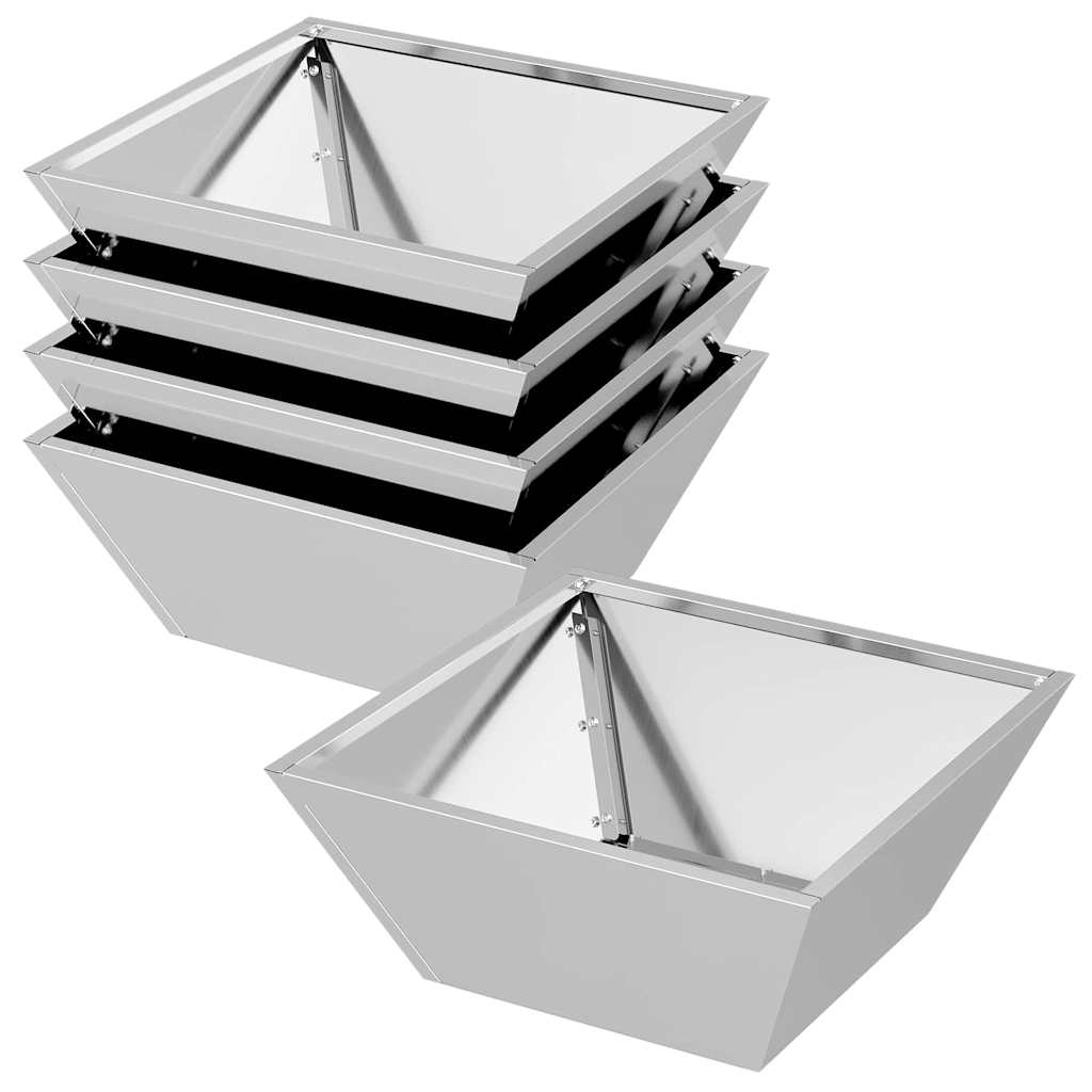 Tuin Bloempot 5 pcs Zilver 40 x 40 x 15 cm Gegalvaniseerd staal is nu te koop bij PeponiXL, paradijselijk wonen!