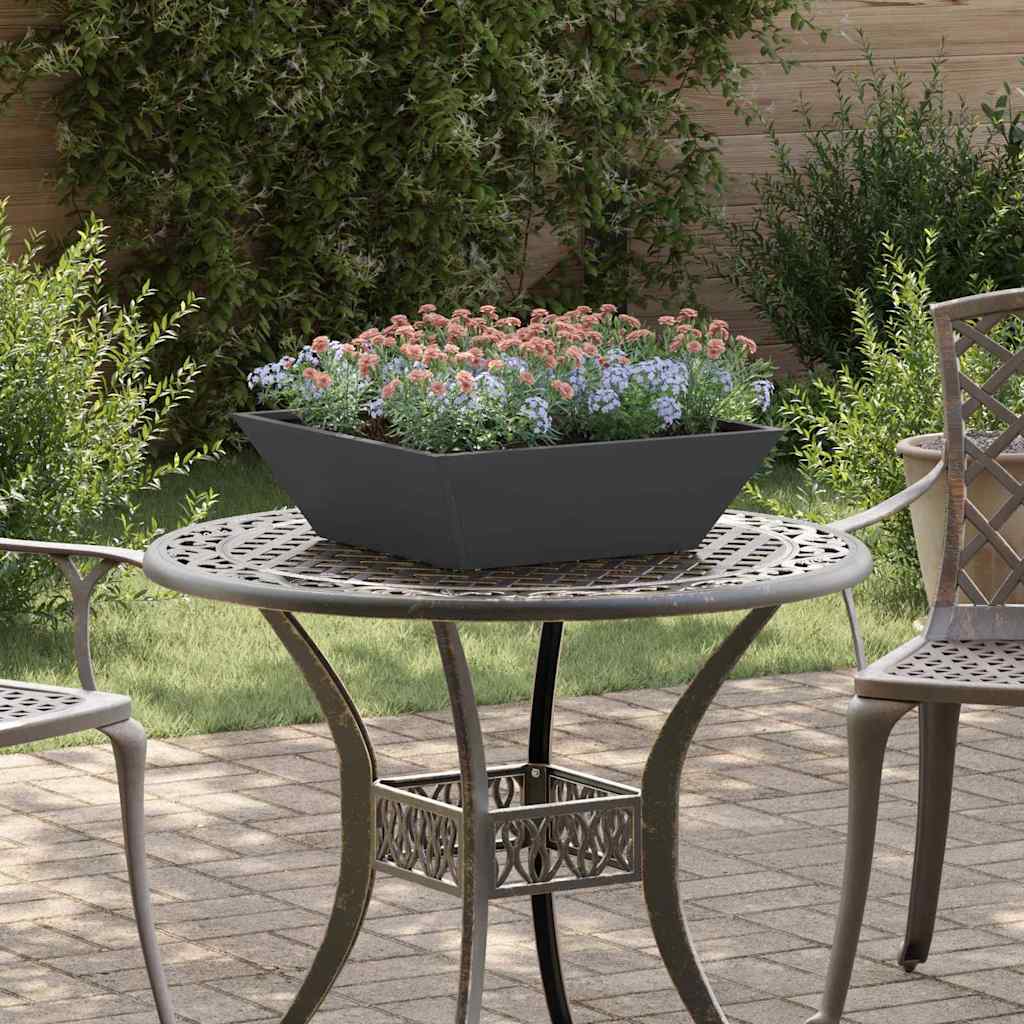 Tuin Bloempot Zwart 50 x 50 x 15 cm Koudgewalst staal is nu te koop bij PeponiXL, paradijselijk wonen!