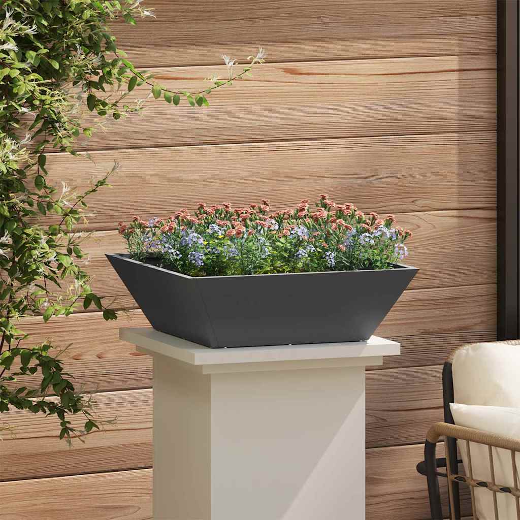 Tuin Bloempot Zwart 50 x 50 x 15 cm Koudgewalst staal is nu te koop bij PeponiXL, paradijselijk wonen!