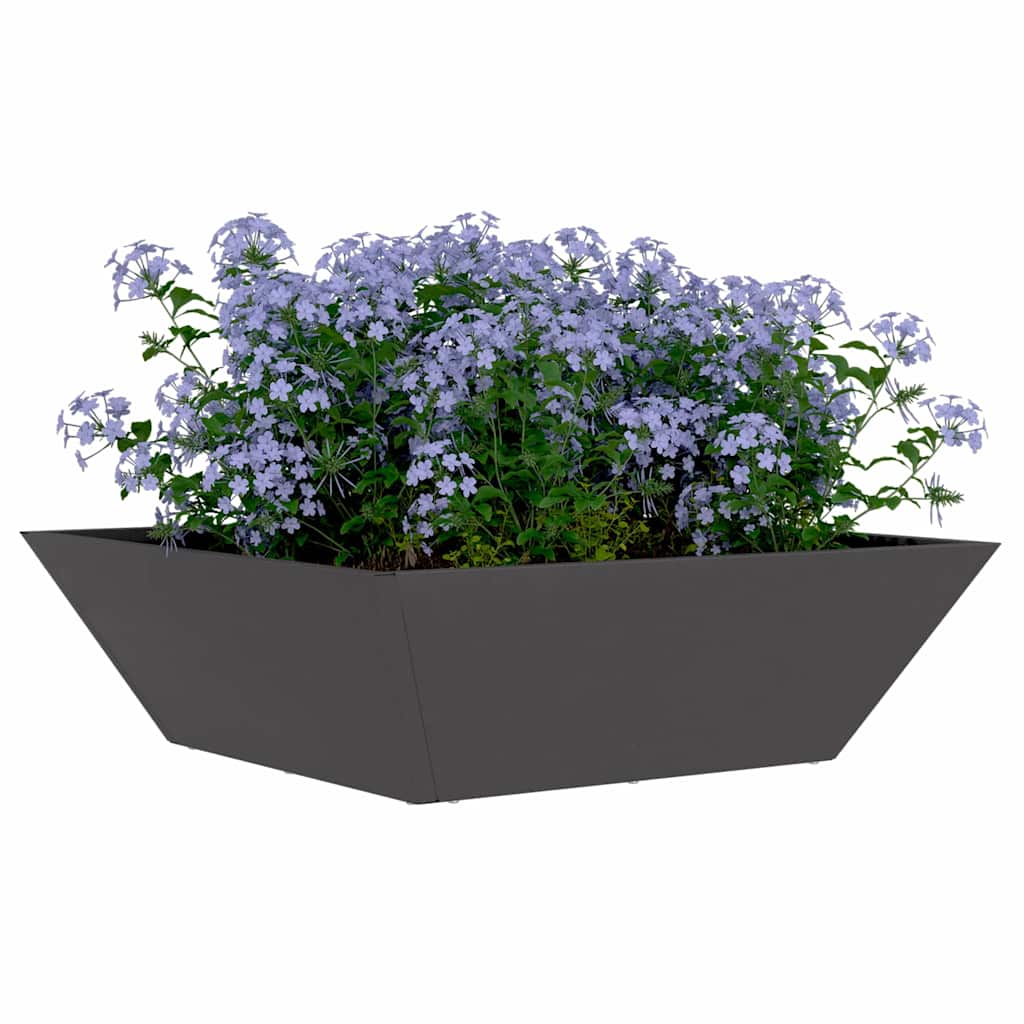 Tuin Bloempot Zwart 50 x 50 x 15 cm Koudgewalst staal is nu te koop bij PeponiXL, paradijselijk wonen!